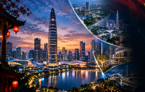 Vista noturna de Shenzhen